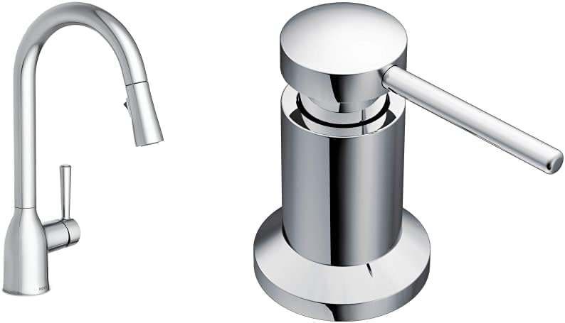 Moen Adler Spot Resist Stainless One-Handle High Arc Pulldown Kitchen Faucet with Power Clean, 87233SRS