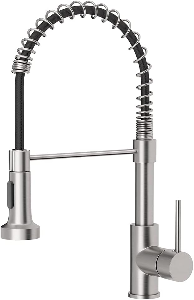 OWOFAN Touchless Kitchen Faucet with Pull Down Sprayer LED Light Single Handle Kitchen Sink Faucet Motion Sensor Smart Hands-Free, Stainless Steel Brushed Nickel 1080SN