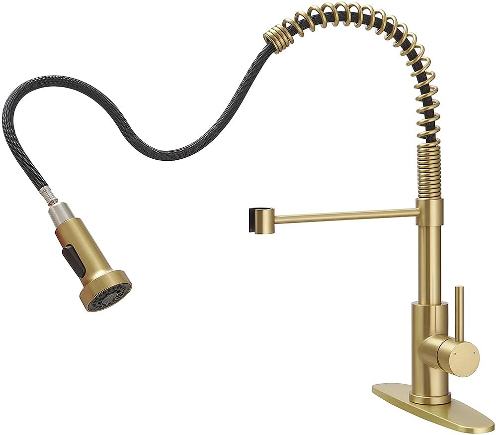 OWOFAN Touchless Kitchen Faucet with Pull Down Sprayer LED Light Single Handle Kitchen Sink Faucet Motion Sensor Smart Hands-Free, Stainless Steel Brushed Nickel 1080SN