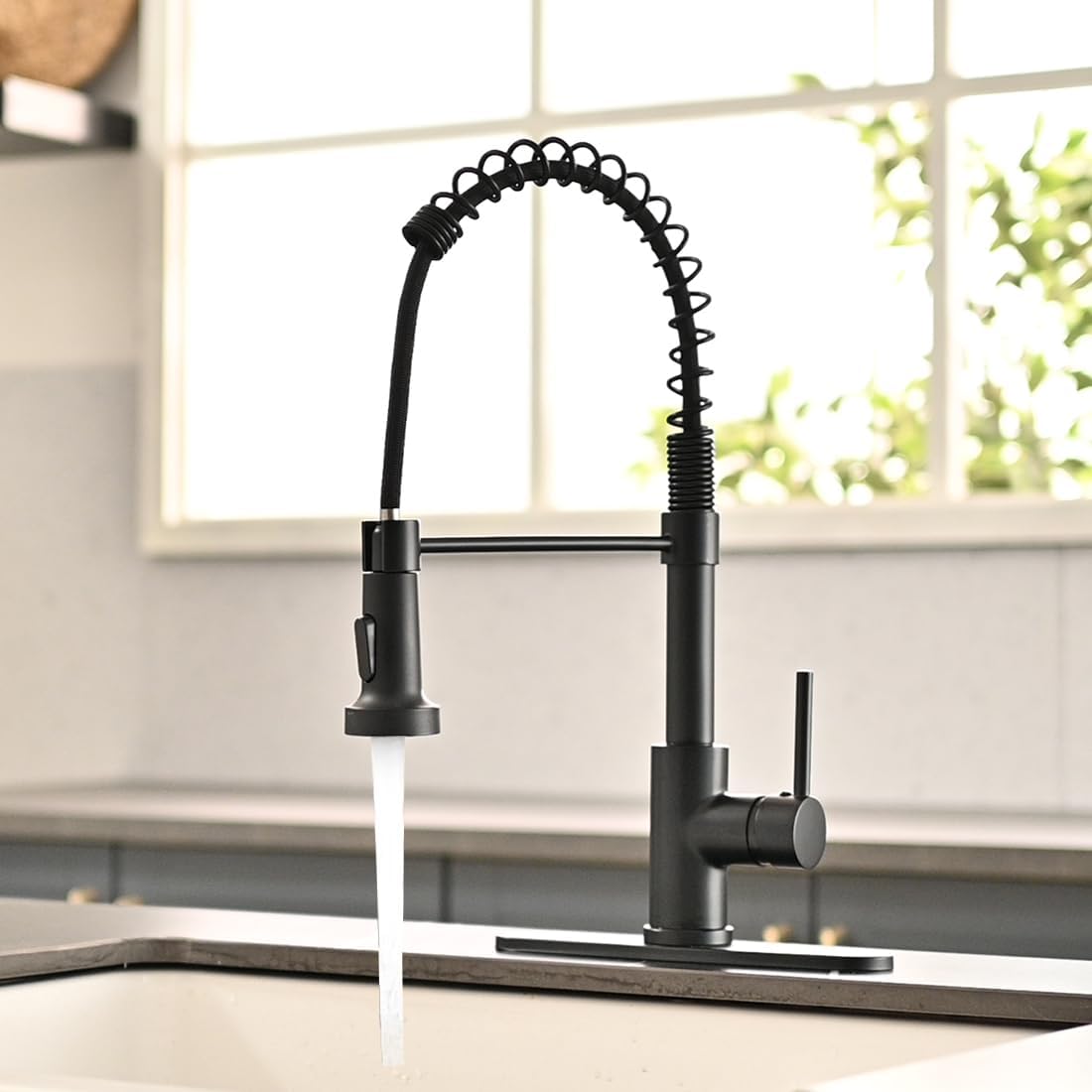 OWOFAN Touchless Kitchen Faucet with Pull Down Sprayer LED Light Single Handle Kitchen Sink Faucet Motion Sensor Smart Hands-Free, Stainless Steel Brushed Nickel 1080SN
