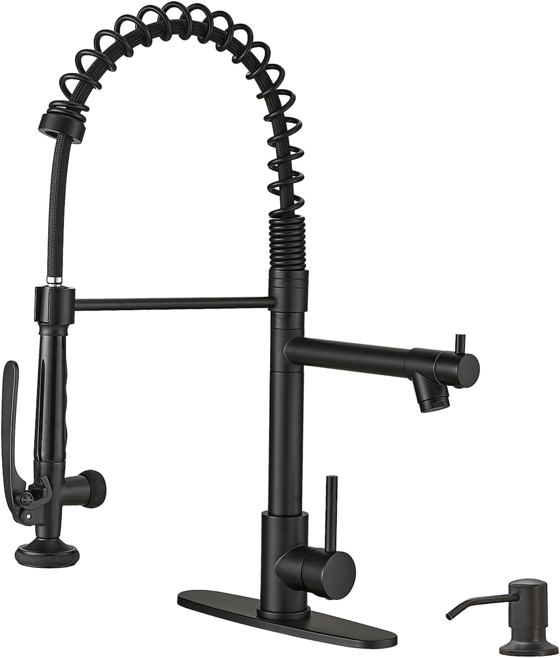 Fapully Commercial Pull Down Kitchen Sink Faucet with Sprayer Brushed Nickel
