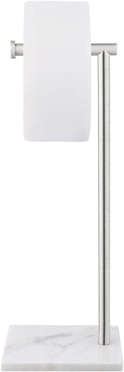 KES Natural Marble Gold Toilet Paper Holder Stand, Bathroom Free Standing Toilet Paper Holder SUS304 Stainless Steel, BPH285S1-BZ