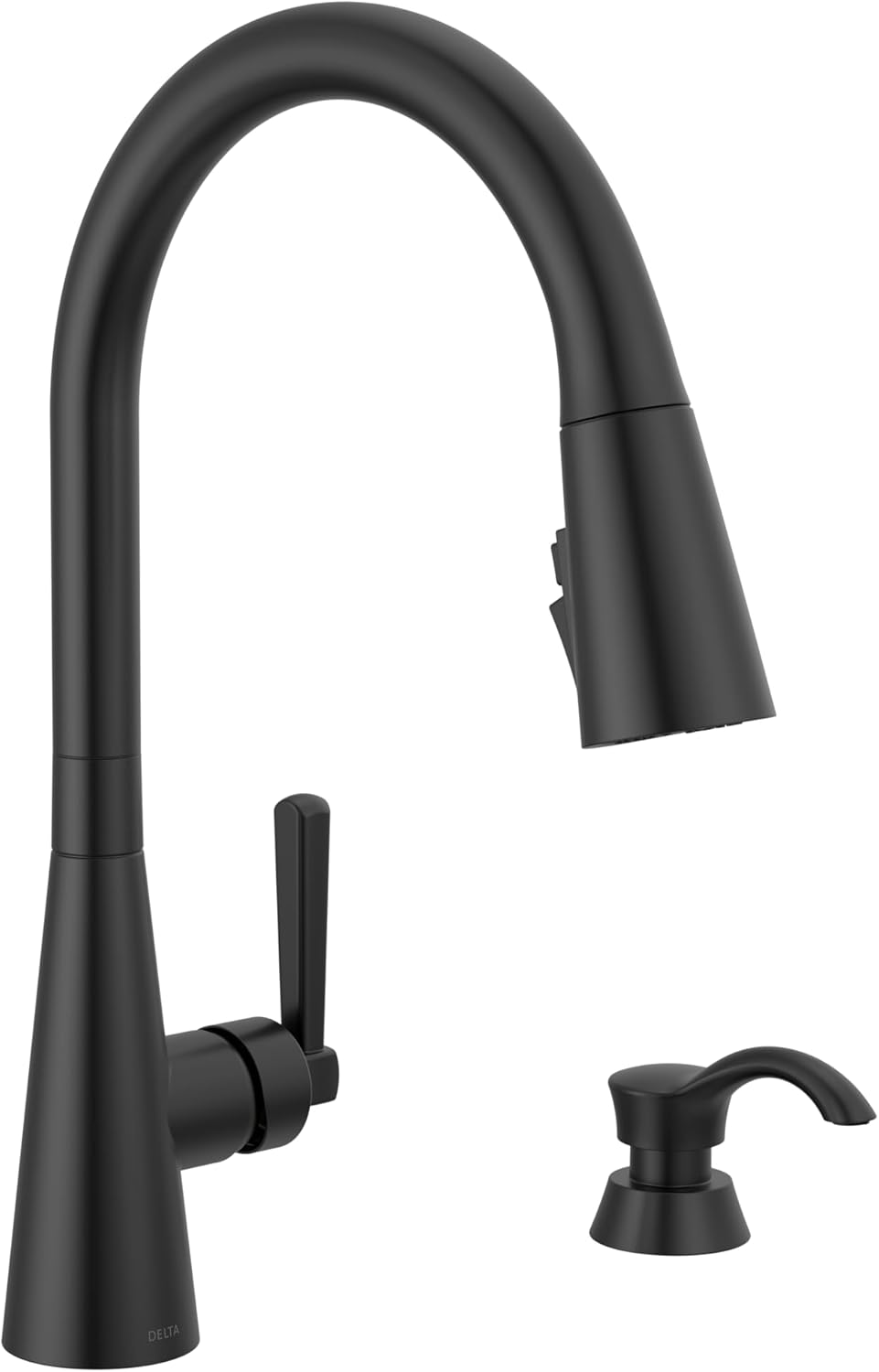 Delta Boyd Brushed Nickel Kitchen Faucet with Pull Down Sprayer and Soap Dispenser, Modern Single Hole Kitchen Sink Faucet, Single Handle, SpotShield Stainless 19893Z-SPSD-DST