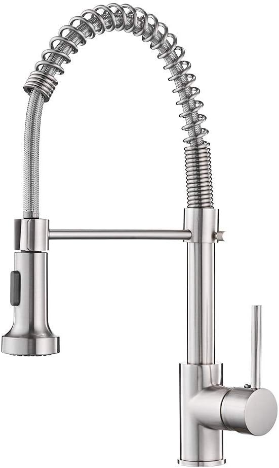 OWOFAN Touchless Kitchen Faucet with Pull Down Sprayer LED Light Single Handle Kitchen Sink Faucet Motion Sensor Smart Hands-Free, Stainless Steel Brushed Nickel 1080SN