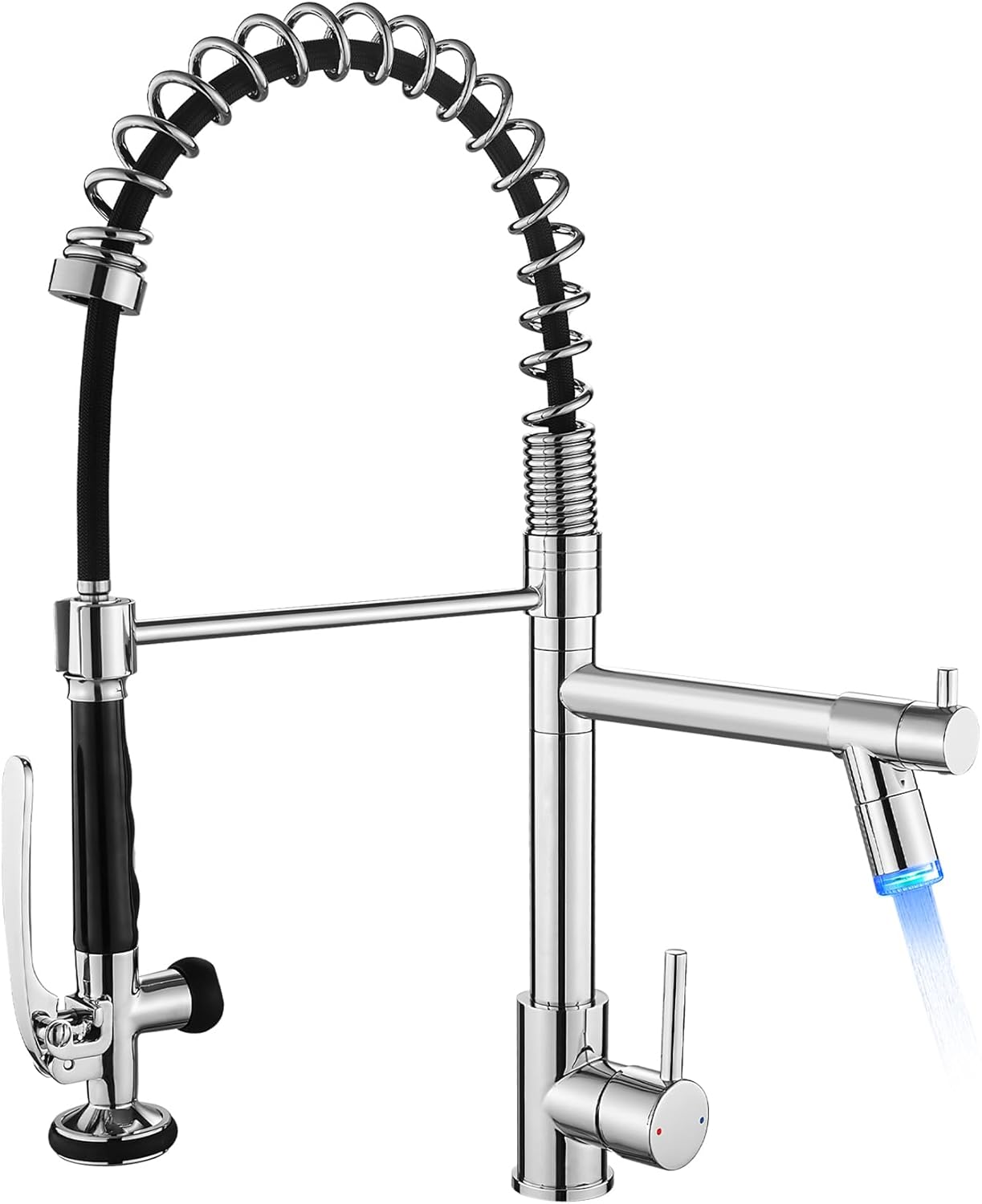 Fapully Commercial Pull Down Kitchen Sink Faucet with Sprayer Brushed Nickel