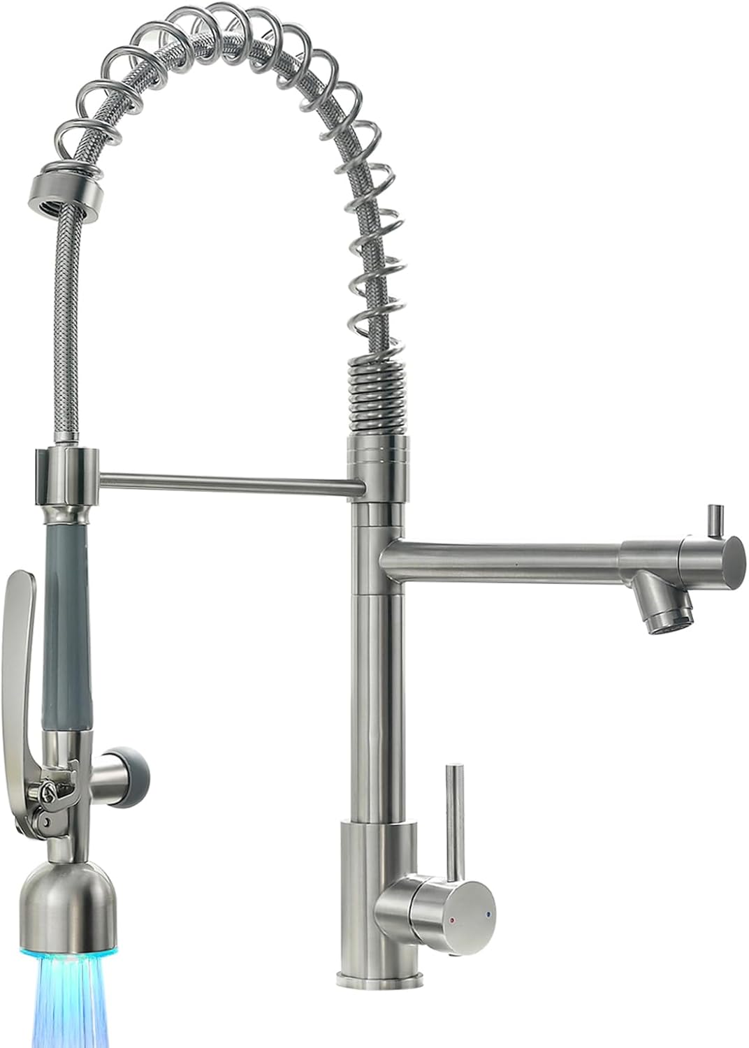Fapully Commercial Pull Down Kitchen Sink Faucet with Sprayer Brushed Nickel