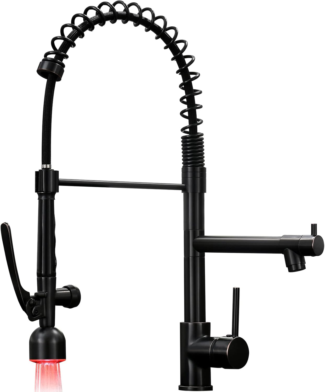 Fapully Commercial Pull Down Kitchen Sink Faucet with Sprayer Brushed Nickel