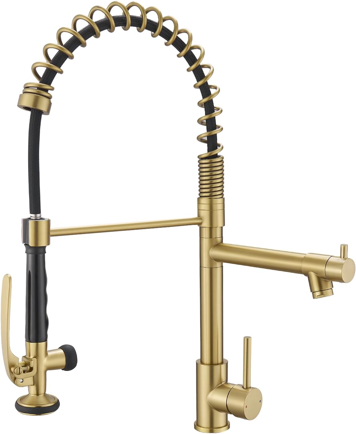 Fapully Commercial Pull Down Kitchen Sink Faucet with Sprayer Brushed Nickel