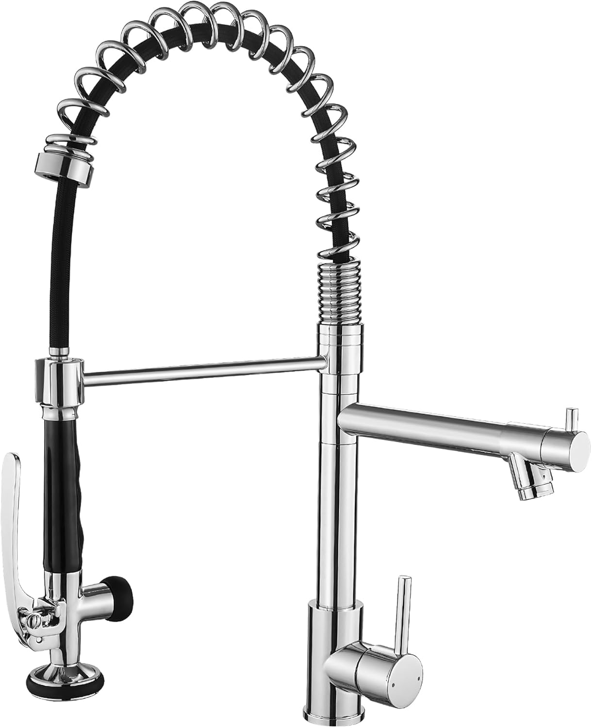 Fapully Commercial Pull Down Kitchen Sink Faucet with Sprayer Brushed Nickel