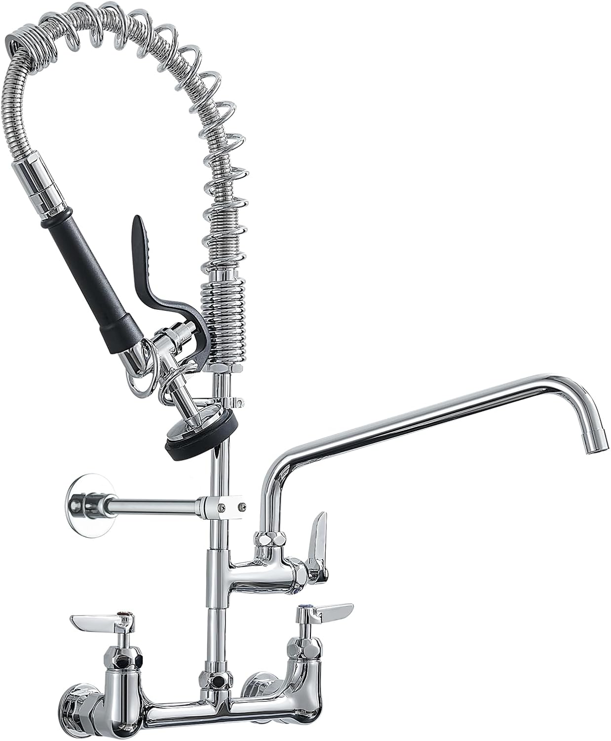 Fapully Commercial Pull Down Kitchen Sink Faucet with Sprayer Brushed Nickel