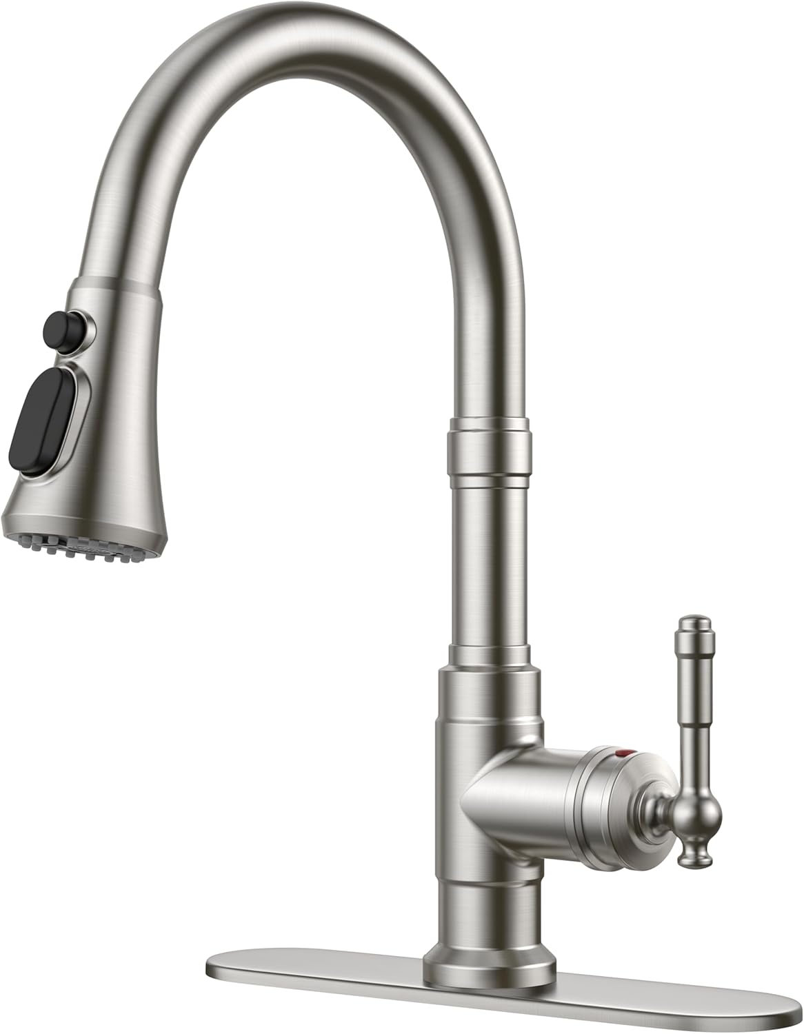FORIOUS Vintage Kitchen Faucets with Pull Down Sprayer, Oil Rubbed Brown, High Arc Single Handle Stainless Steel Antique Pull Out Sink Faucet for Farmhouse Camper Rv Bar, Fit for 1 or 3 Hole