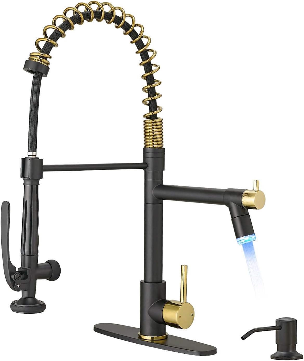Fapully Commercial Pull Down Kitchen Sink Faucet with Sprayer Brushed Nickel