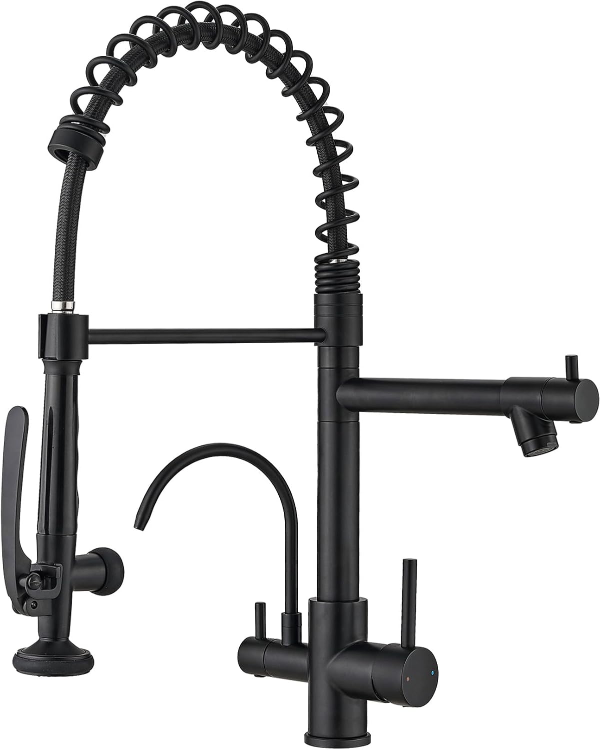 Fapully Commercial Pull Down Kitchen Sink Faucet with Sprayer Brushed Nickel