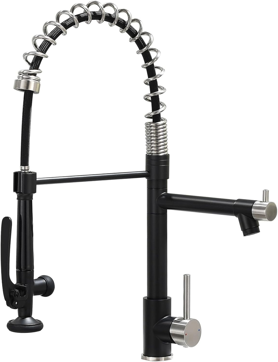 Fapully Commercial Pull Down Kitchen Sink Faucet with Sprayer Brushed Nickel
