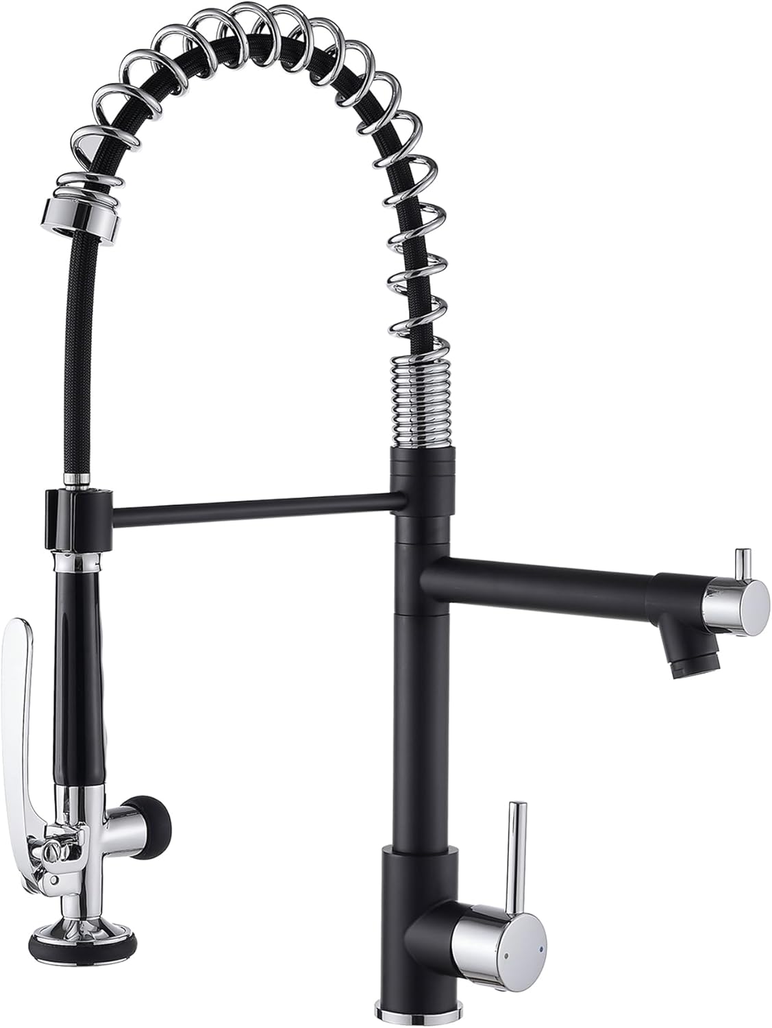 Fapully Commercial Pull Down Kitchen Sink Faucet with Sprayer Brushed Nickel
