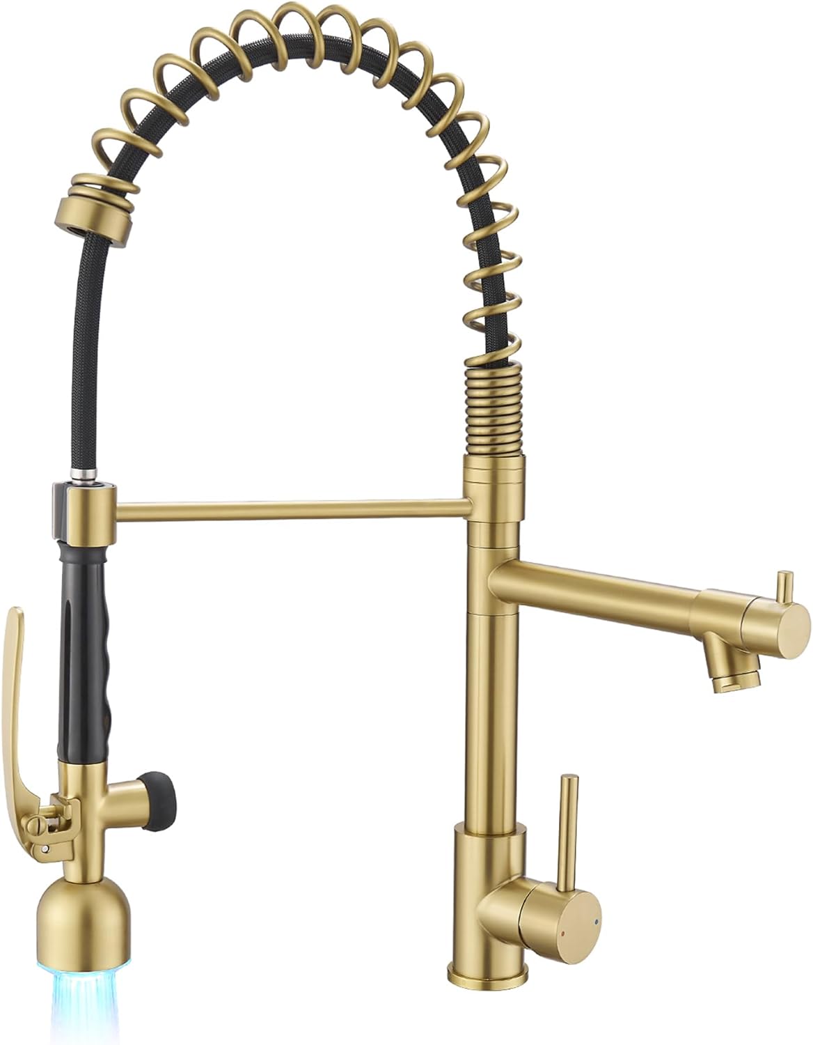 Fapully Commercial Pull Down Kitchen Sink Faucet with Sprayer Brushed Nickel