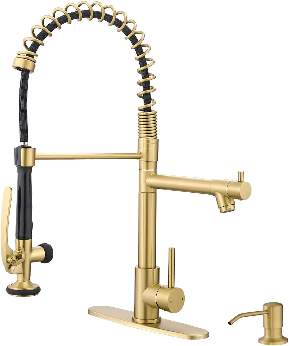Fapully Commercial Pull Down Kitchen Sink Faucet with Sprayer Brushed Nickel