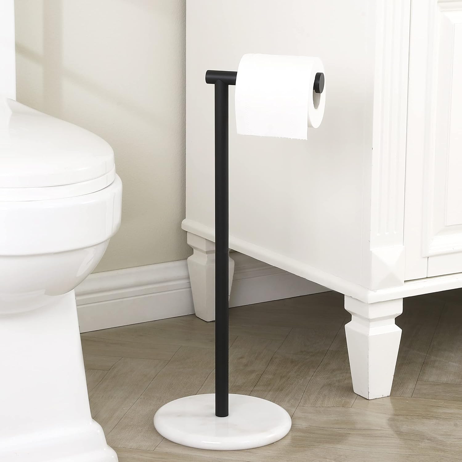 KES Gold Toilet Paper Holder Stand Tissue Roll Holder with Modern Marble Base, SUS304 Stainless Steel Brushed Gold Finish BPH284S1-BZ