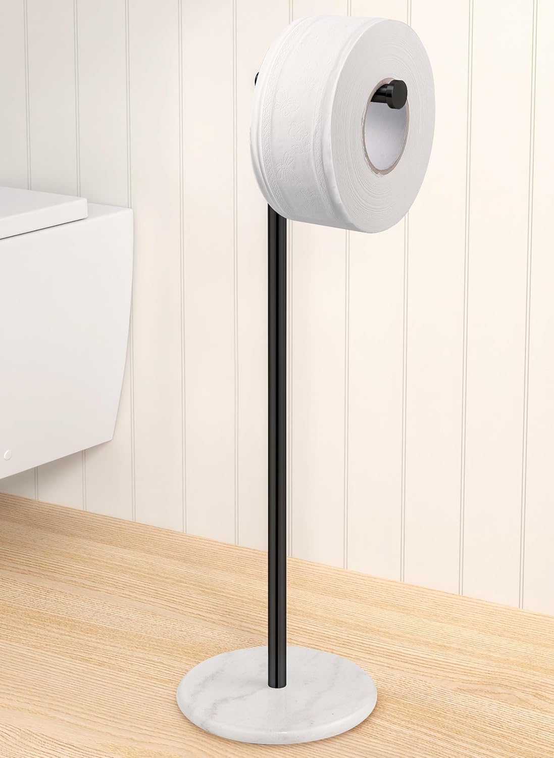 KES Gold Toilet Paper Holder Stand Tissue Roll Holder with Modern Marble Base, SUS304 Stainless Steel Brushed Gold Finish BPH284S1-BZ