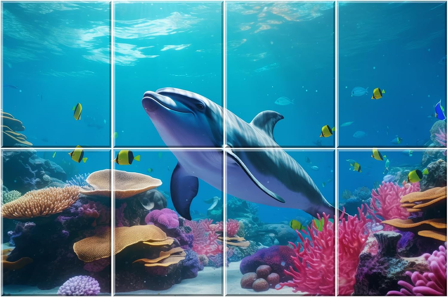 6 Pack Art Acoustic Panels Soundproof Wall Foam, 72X48 Inches Sound Absorbing Panels, Decorative Sound Blocker, Acoustic Treatment for Recording Studio, Adhesive Included, Green Landscape