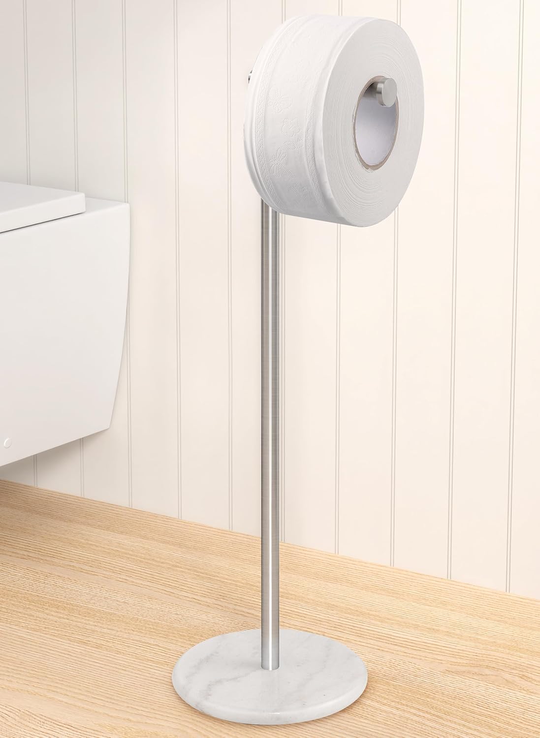 KES Gold Toilet Paper Holder Stand Tissue Roll Holder with Modern Marble Base, SUS304 Stainless Steel Brushed Gold Finish BPH284S1-BZ