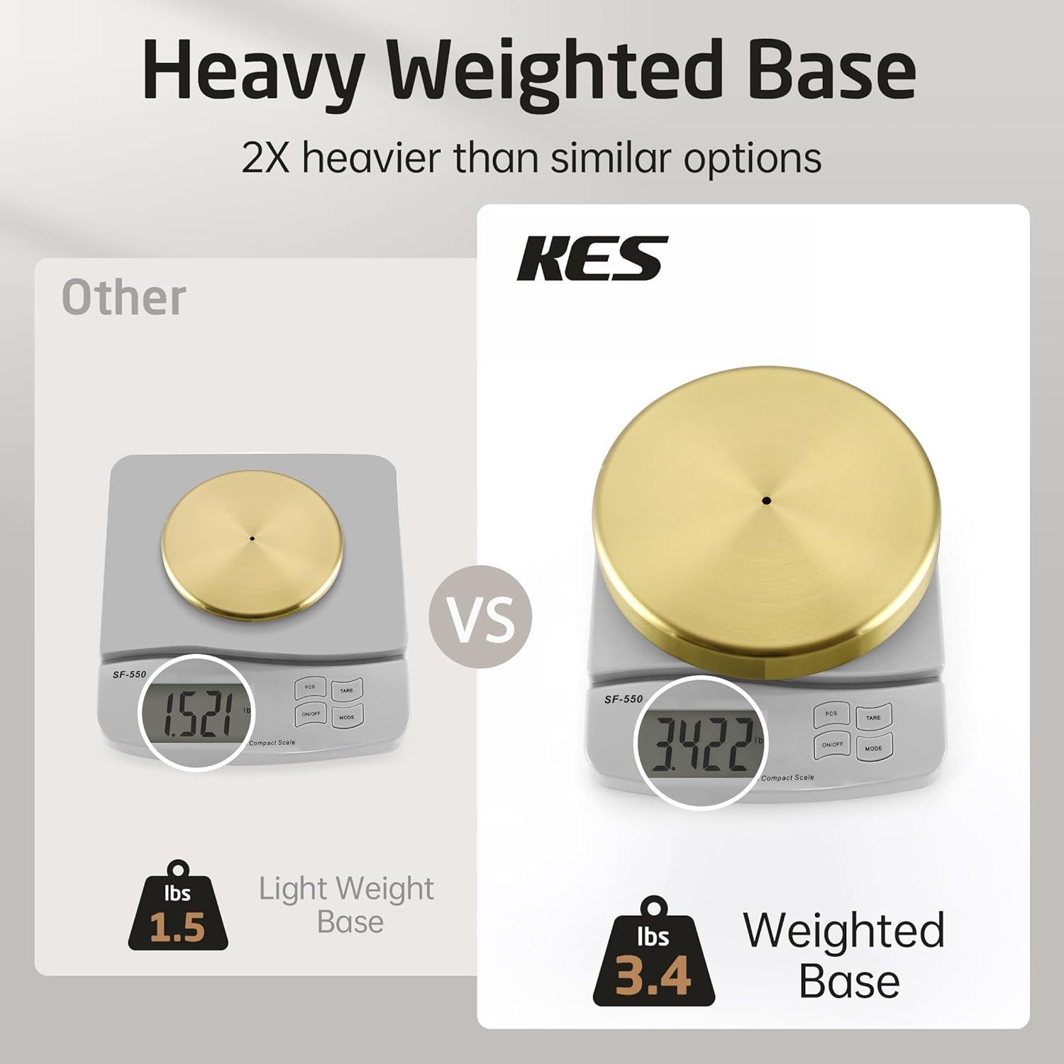 KES Gold Toilet Paper Holder Stand 26" H (Taller Version), Free Standing Toilet Paper Roll Holder with Weighted Base for Bathroom, Rustproof SUS304 Stainless Steel Brushed Gold, BPH283S66-BZ
