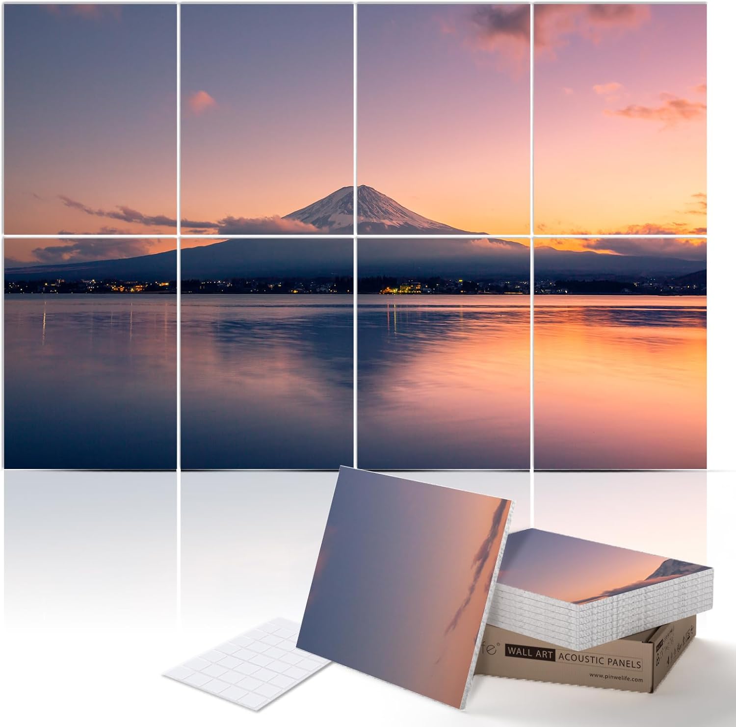 PINWELIFE® Wall Art Acoustic Panels, Sound Proof Absorbing Panels for Home/Office, Decorative Absorbing Dampening, Noise and Echo Cancelling (48"x32", Monet_Seine at Lavacourt)