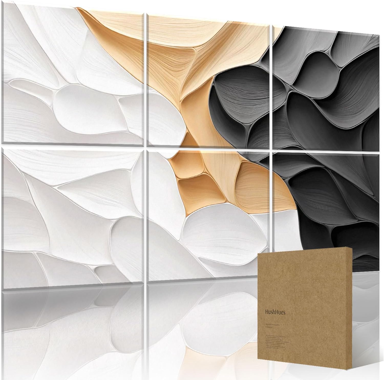 6-Pack Art Acoustic Panels 72x48 Inches Large Decorative Acoustic Panels, Sound Absorbing Wall Art for Home, Office, and Studio Noise Reduction