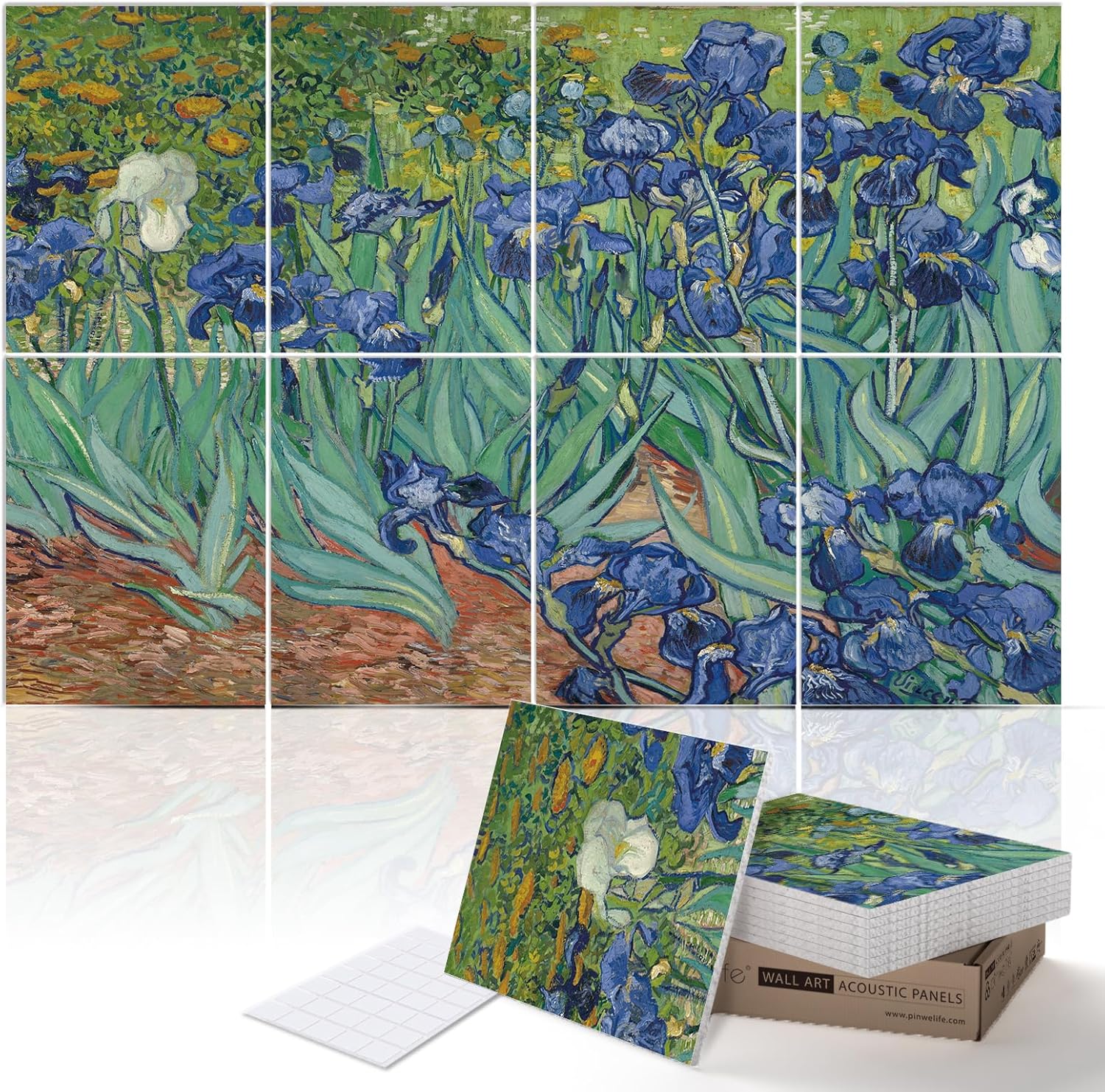 PINWELIFE® Wall Art Acoustic Panels, Sound Proof Absorbing Panels for Home/Office, Decorative Absorbing Dampening, Noise and Echo Cancelling (48"x32", Monet_Seine at Lavacourt)