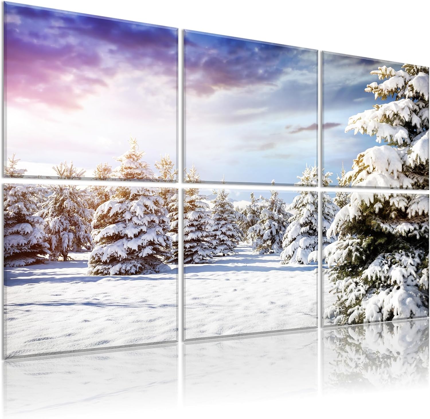 6 Pack Art Acoustic Panels Soundproof Wall Foam, 72X48 Inches Sound Absorbing Panels, Decorative Sound Blocker, Acoustic Treatment for Recording Studio, Adhesive Included, Green Landscape
