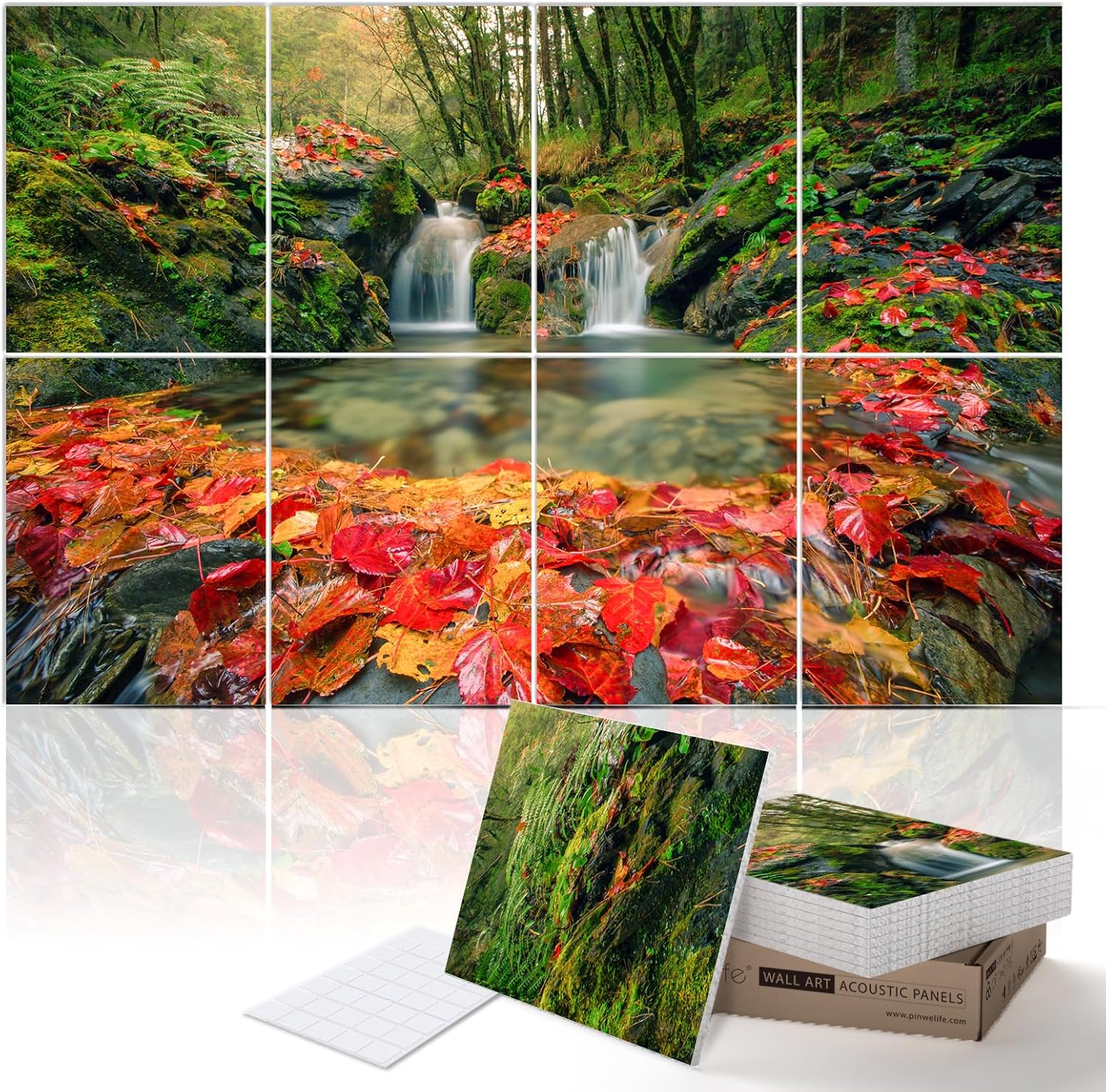 PINWELIFE® Wall Art Acoustic Panels, Sound Proof Absorbing Panels for Home/Office, Decorative Absorbing Dampening, Noise and Echo Cancelling (48"x32", Monet_Seine at Lavacourt)