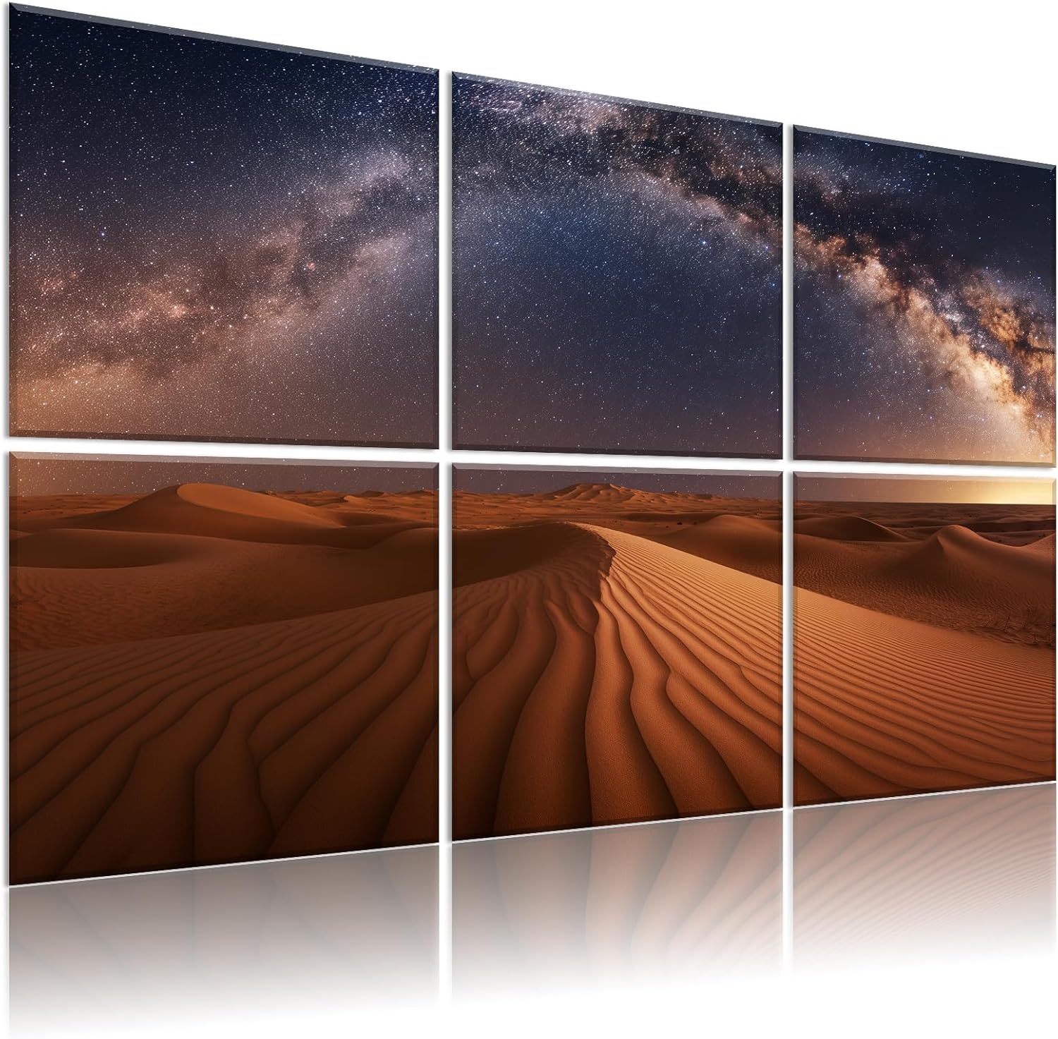 6 Pack Art Acoustic Panels Soundproof Wall Foam, 72X48 Inches Sound Absorbing Panels, Decorative Sound Blocker, Acoustic Treatment for Recording Studio, Adhesive Included, Green Landscape