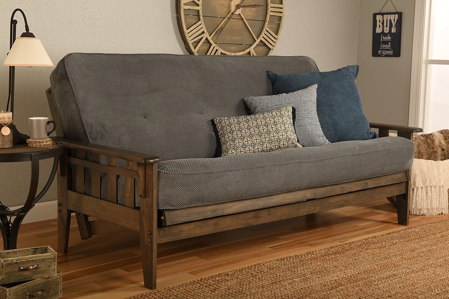 Kodiak Furniture Tucson Full Size Futon Frame, Rustic Walnut