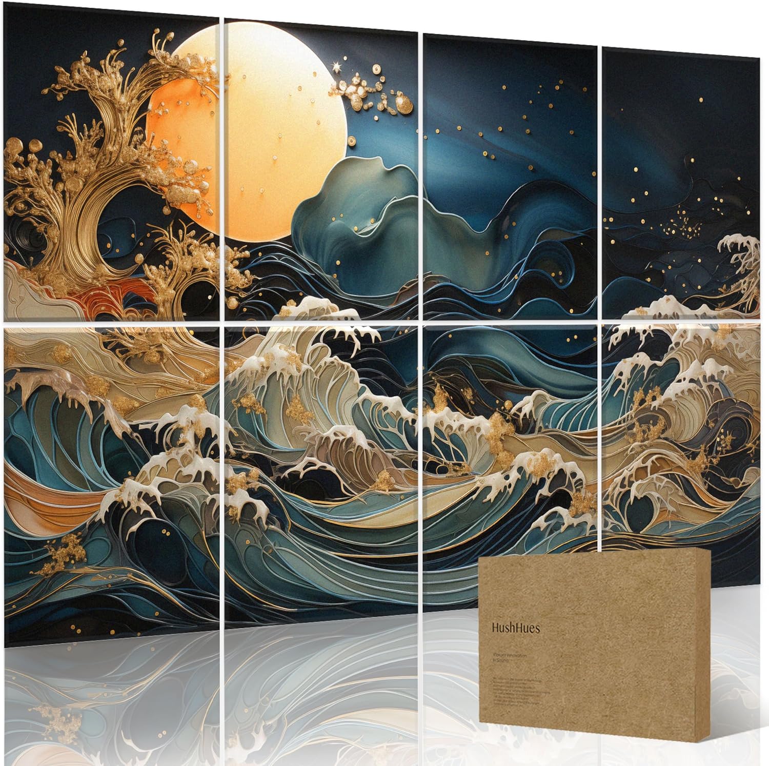 6-Pack Art Acoustic Panels 72x48 Inches Large Decorative Acoustic Panels, Sound Absorbing Wall Art for Home, Office, and Studio Noise Reduction