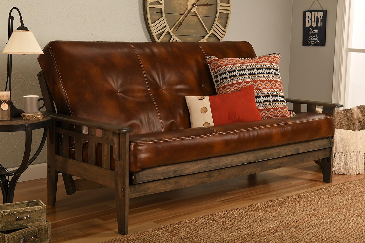 Kodiak Furniture Tucson Full Size Futon Frame, Rustic Walnut