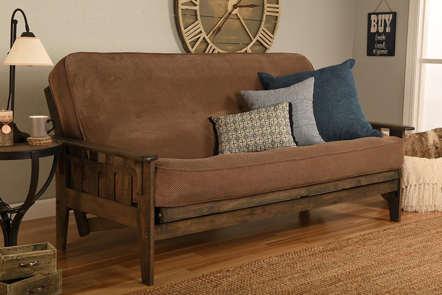 Kodiak Furniture Tucson Full Size Futon Frame, Rustic Walnut