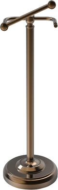 Toilet Paper Holder Stand, Brushed Brass Toilet Paper Holder Free Standing, Post Pivoting Design & Stable Weighted Base SUS304 Stainless Steel for Bathroom(Mega Roll)