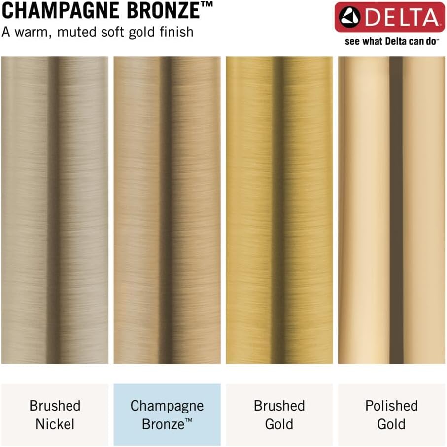Delta Nicoli Brushed Gold Kitchen Faucet with Pull Down Sprayer, Modern Single Hole Kitchen Sink Faucet, Single Handle, Champagne Bronze 19867LF-CZ