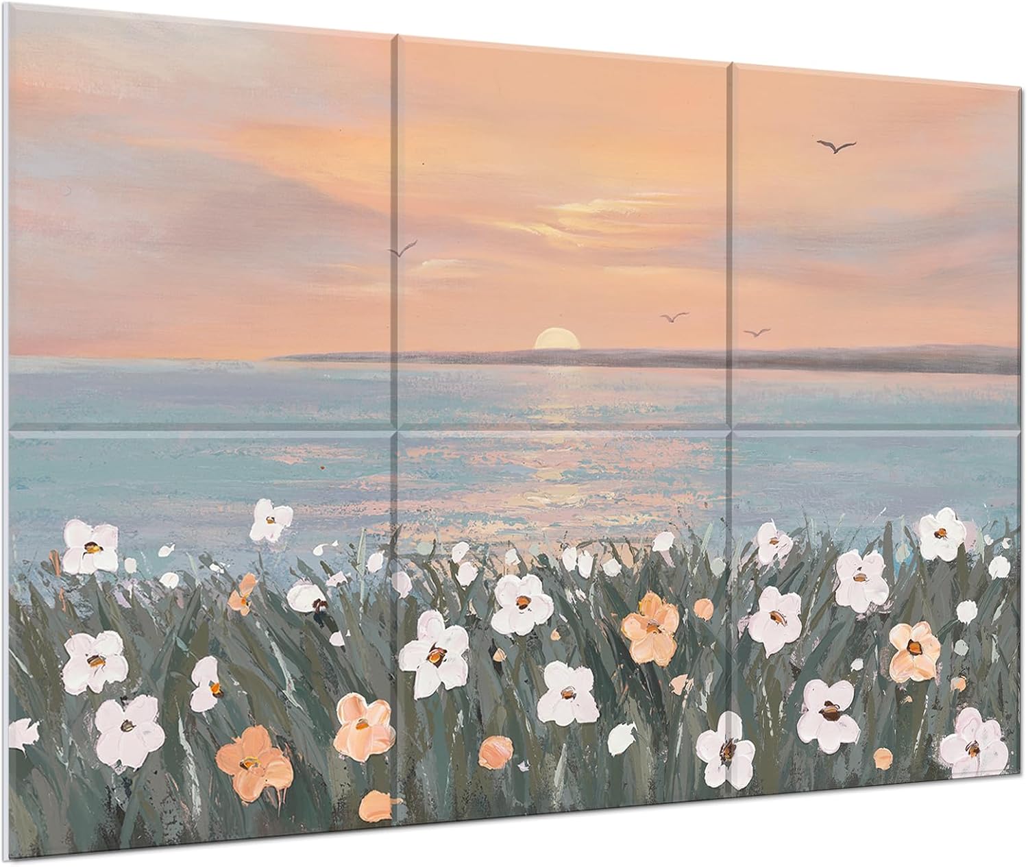 JBER Art Acoustic Panels Decorative, 6 Pack Acoustic Panels Art for Wall Decoration with Self Adhesive, Suitable for Recording Studio, Home Soundproof Wall Panels, 72x48inch (MASAYA CANYON)