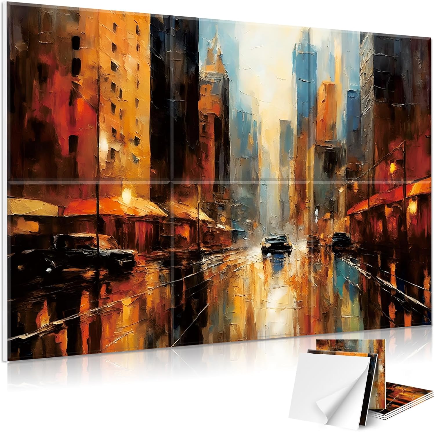 JBER 6 Pack Art Acoustic Panels, 72×48Inches Soundproof Wall Panels, Large Self-Adhesive Wall Panels, Decorative Sound Absorbing Panels, Sound Panels for Recording Studio, Living Room(Lake of the Sky)