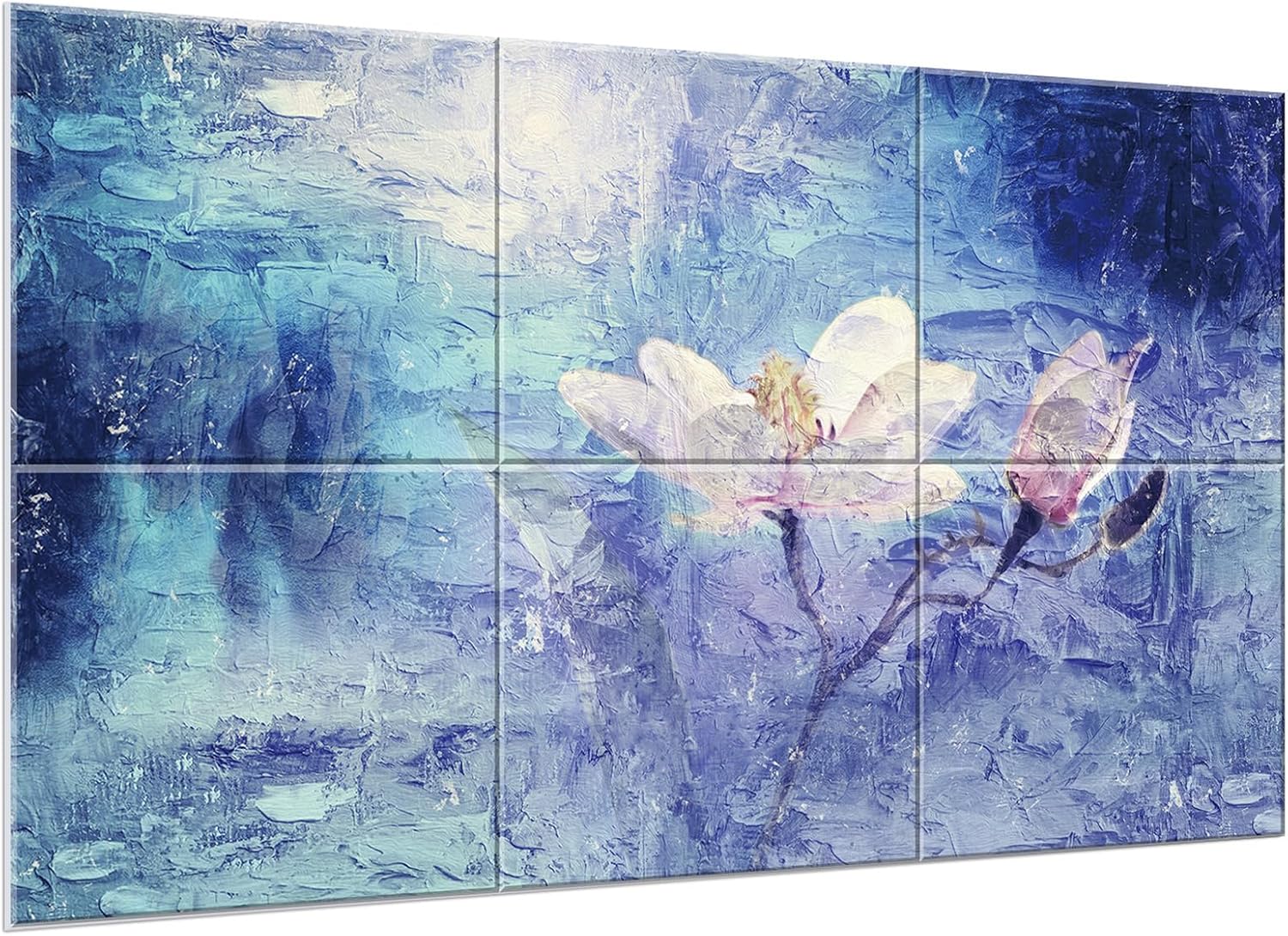 JBER 6 Pack Art Acoustic Panels, 72×48Inches Soundproof Wall Panels, Large Self-Adhesive Wall Panels, Decorative Sound Absorbing Panels, Sound Panels for Recording Studio, Living Room(Lake of the Sky)