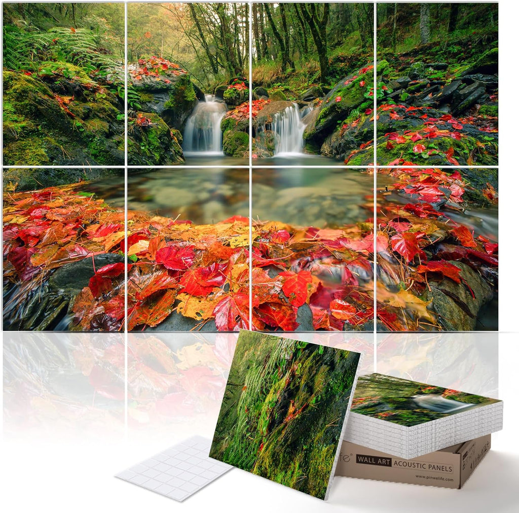 PINWELIFE® Wall Art Acoustic Panels, Sound Proof Absorbing Panels for Home/Office, Decorative Absorbing Dampening, Noise and Echo Cancelling (48"x32", Monet_Seine at Lavacourt)