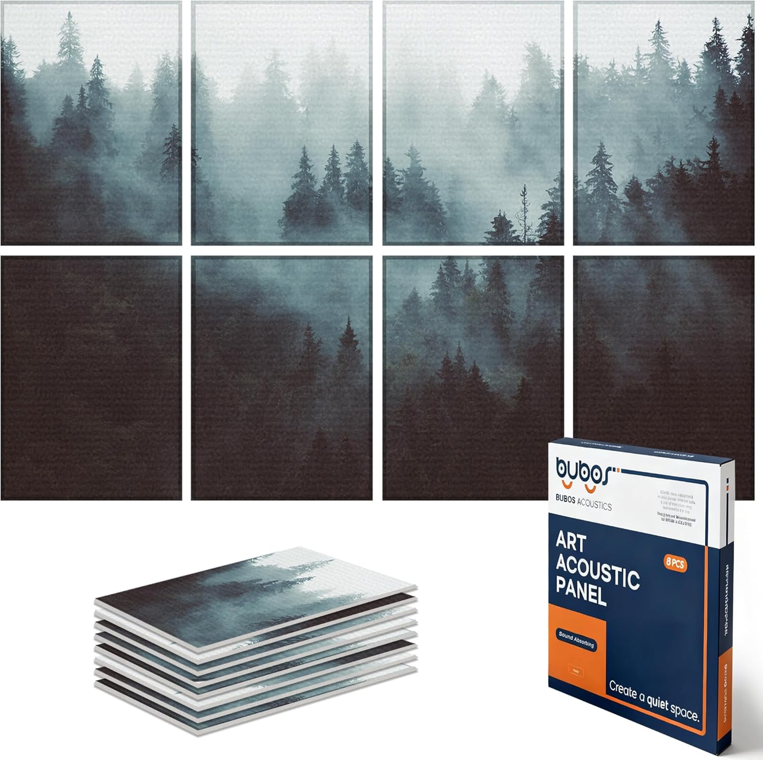 BUBOS 18 Pack Art Acoustic Panels Soundproof Wall Panel,11.8X11.8 Inches Sound Absorbing Panel,Self-Adhesive Decorative Acoustical Wall Panels, Acoustic Treatment for Home Office（Infinite Loop）