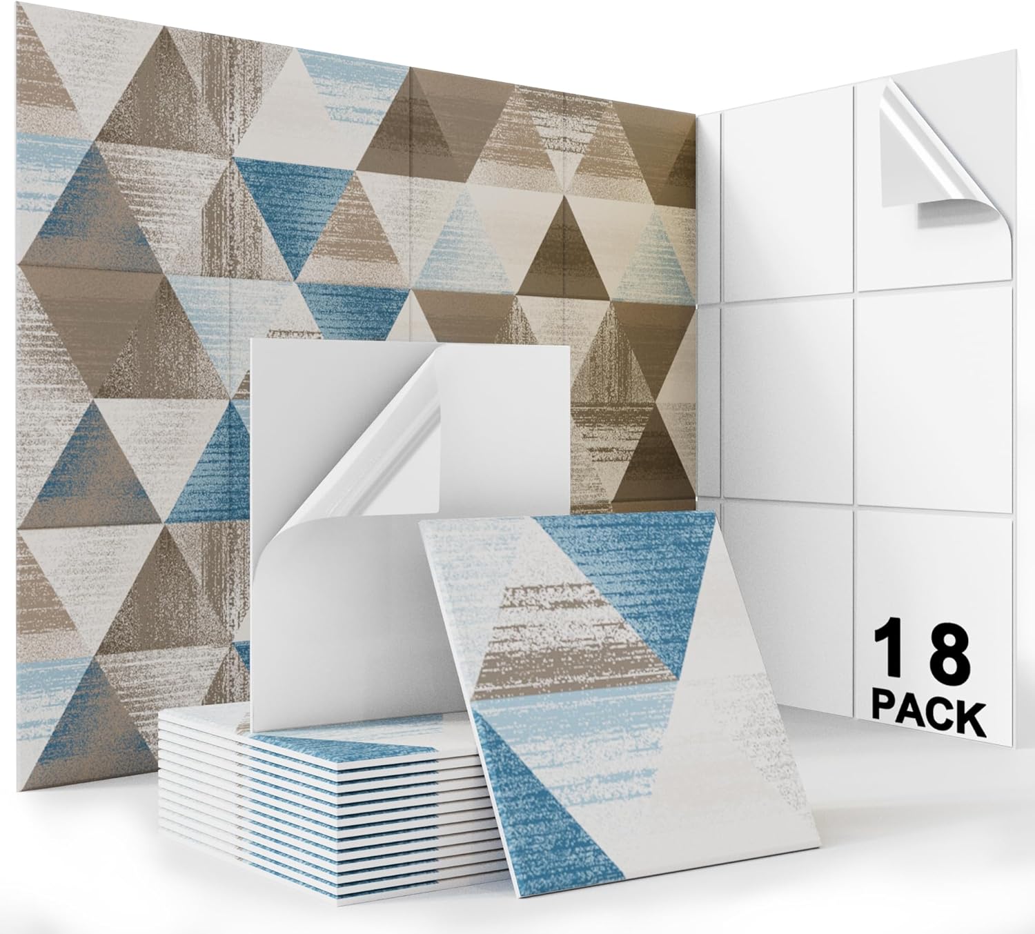 BUBOS 18 Pack Art Acoustic Panels Soundproof Wall Panel,11.8X11.8 Inches Sound Absorbing Panel,Self-Adhesive Decorative Acoustical Wall Panels, Acoustic Treatment for Home Office（Infinite Loop）
