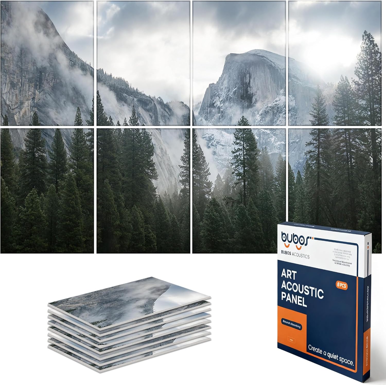 BUBOS 18 Pack Art Acoustic Panels Soundproof Wall Panel,11.8X11.8 Inches Sound Absorbing Panel,Self-Adhesive Decorative Acoustical Wall Panels, Acoustic Treatment for Home Office（Infinite Loop）