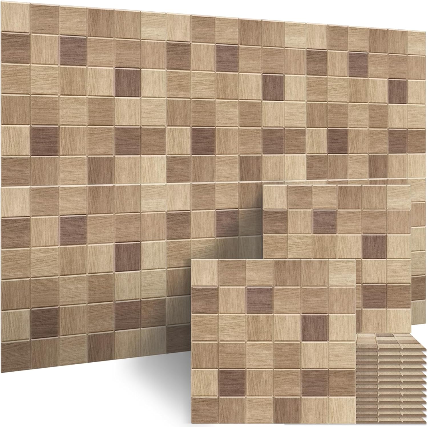 BUBOS 18 Pack Art Acoustic Panels Soundproof Wall Panel,11.8X11.8 Inches Sound Absorbing Panel,Self-Adhesive Decorative Acoustical Wall Panels, Acoustic Treatment for Home Office（Infinite Loop）
