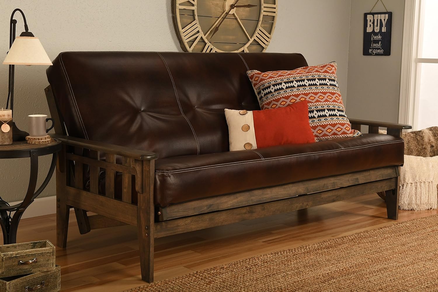 Kodiak Furniture Tucson Full Size Futon Frame, Rustic Walnut